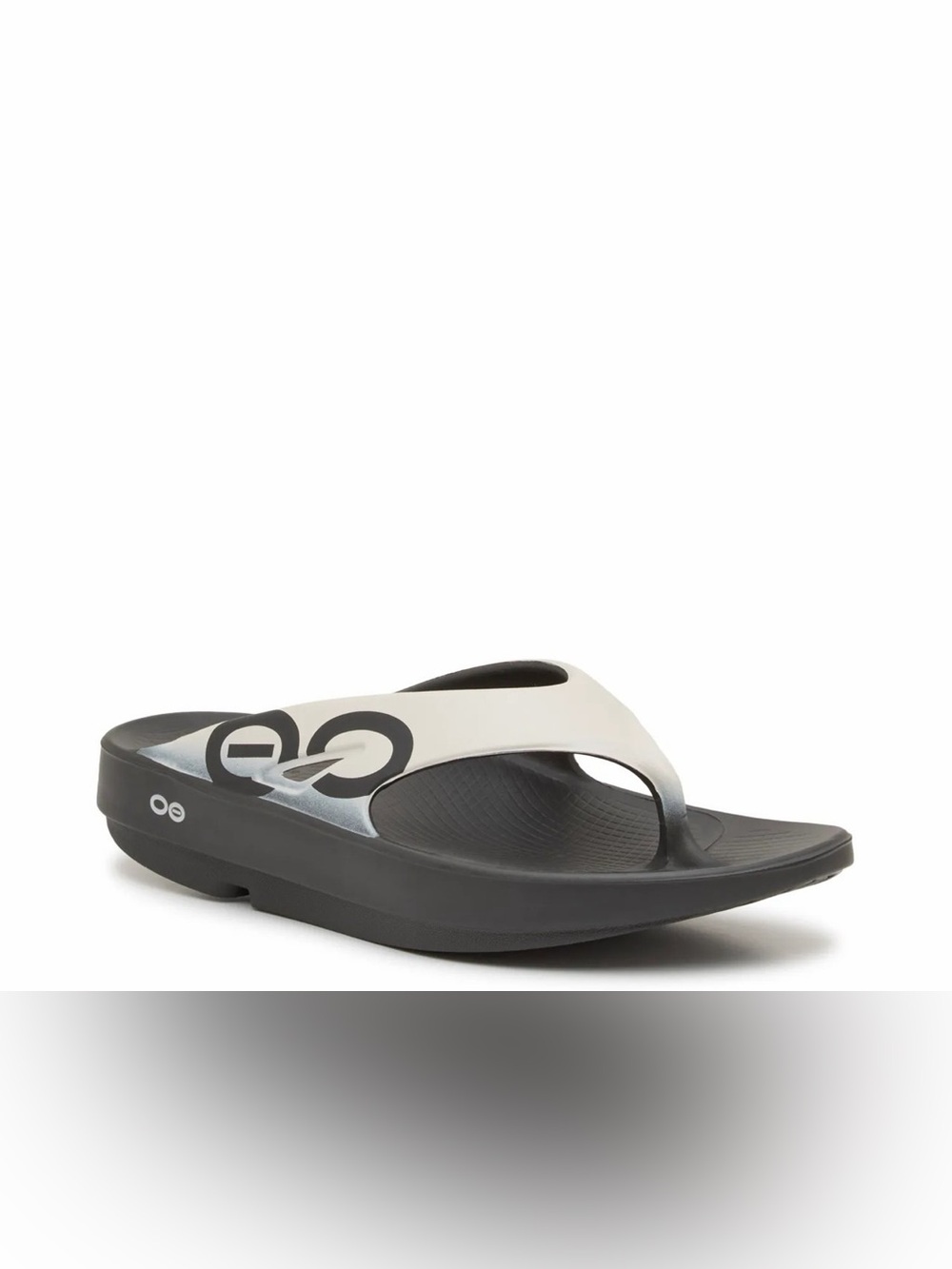 OOFOS Men’s Black and White Recovery Sandal